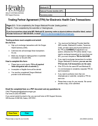 Document preview: Form 200-393903 Trading Partner Agreement (Tpa) for Electronic Health Care Transactions - Oregon