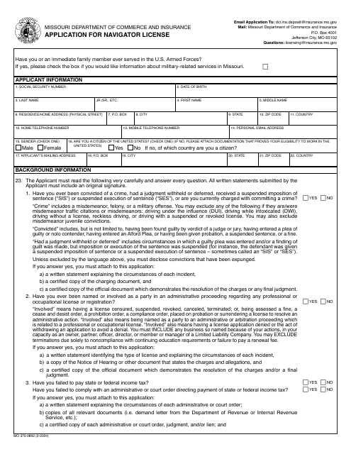 Form MO375-0892  Printable Pdf