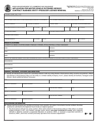 Document preview: Form MO375-0912 Application for Motor Vehicle Extended Service Contract Business Entity Producer License Renewal - Missouri