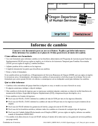 Formulario DHS0943 Informe De Cambio - Oregon (Spanish)