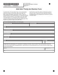 Form DR1705 Salt Parity Act Election Form - Colorado