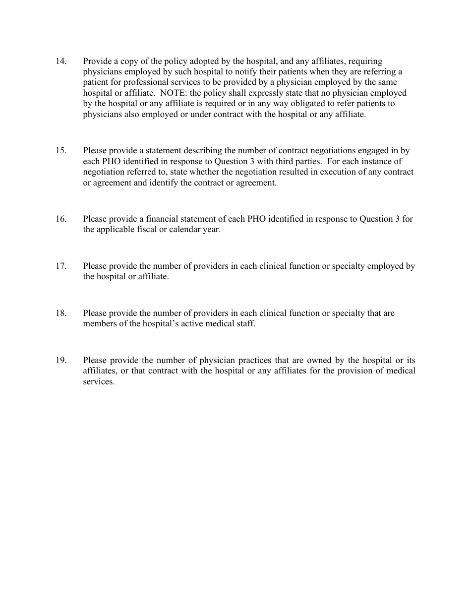 Hospital Annual Reporting Form - New Hampshire, Page 5