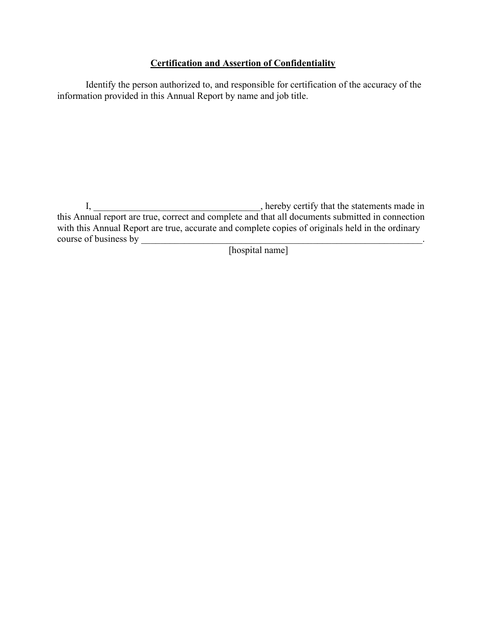 Hospital Annual Reporting Form - New Hampshire, Page 6