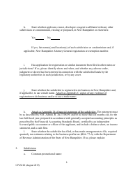 Form CPLS100 Comprehensive Application for Registration - Land Sales Full Disclosure Act - New Hampshire, Page 3
