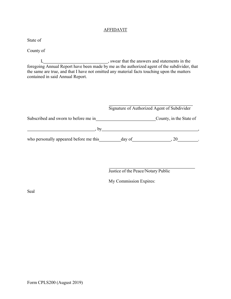 Form CPLS200 Nnual Report for Subdivision - New Hampshire, Page 10