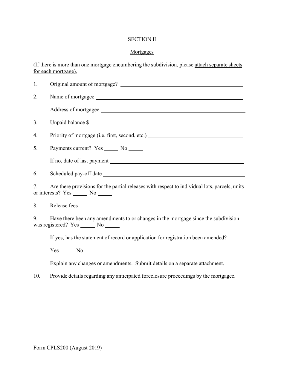 Form CPLS200 Nnual Report for Subdivision - New Hampshire, Page 5