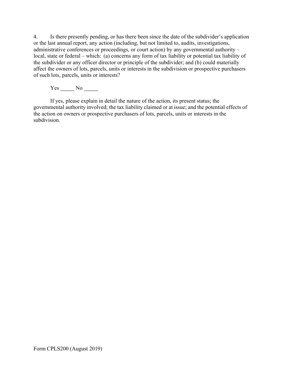 Form CPLS200 Nnual Report for Subdivision - New Hampshire, Page 7