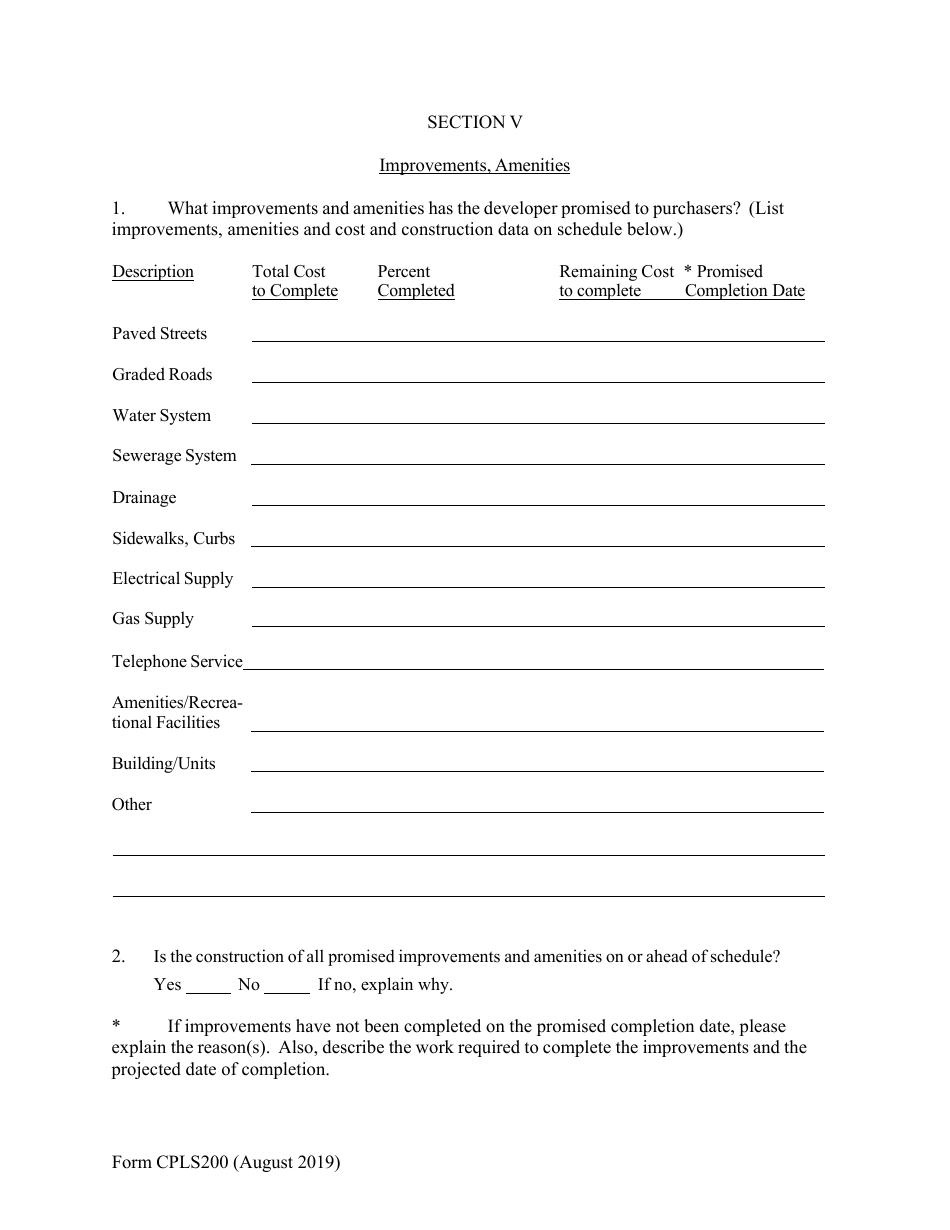 Form CPLS200 Nnual Report for Subdivision - New Hampshire, Page 9