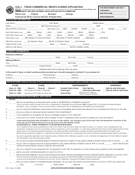 Form CDL-1 Texas Commercial Driver License Application - Texas