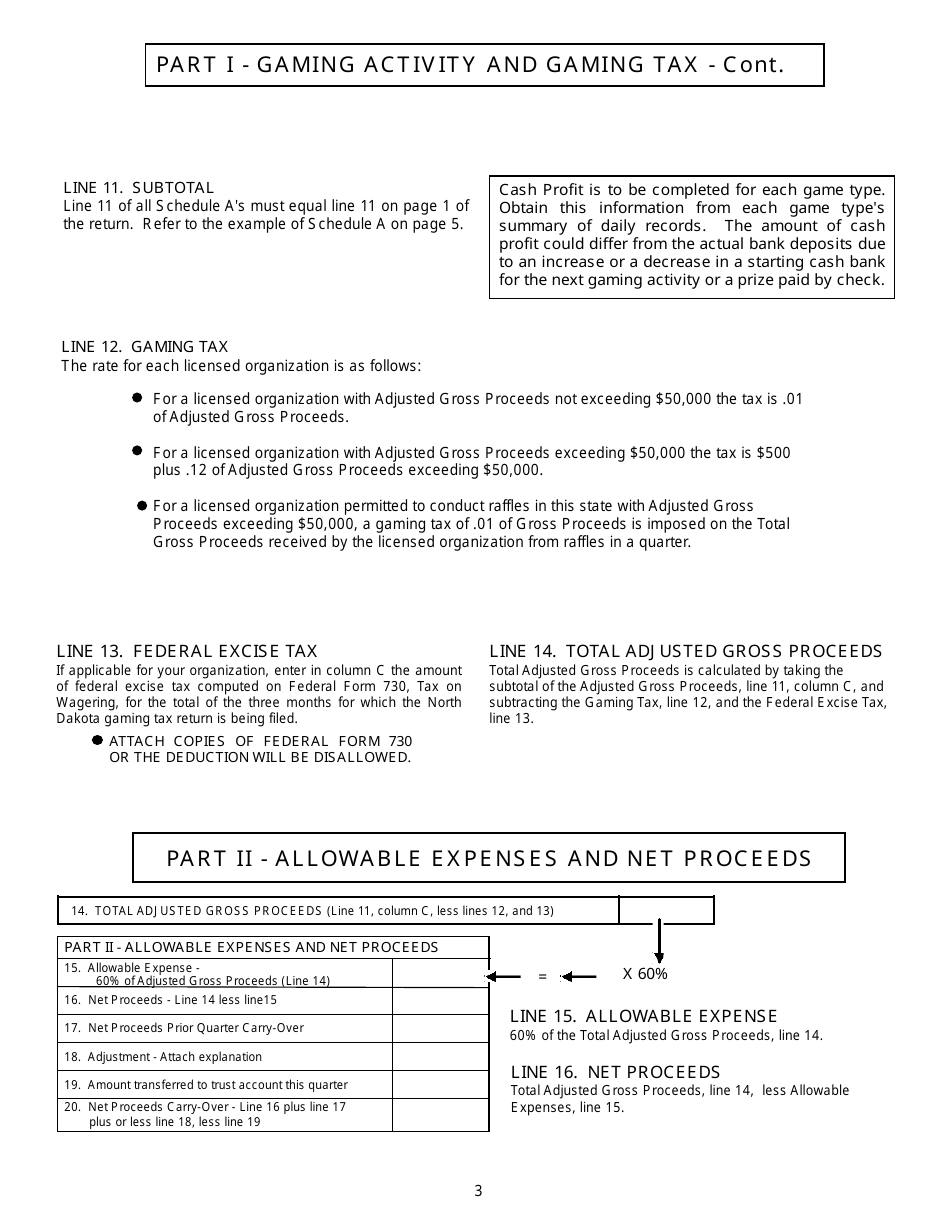 Instructions for Form SFN9809, SFN9820, SFN9807, SFN61879, SFN9808, SFN52559 Schedule B1, B2, B3, C - North Dakota, Page 3