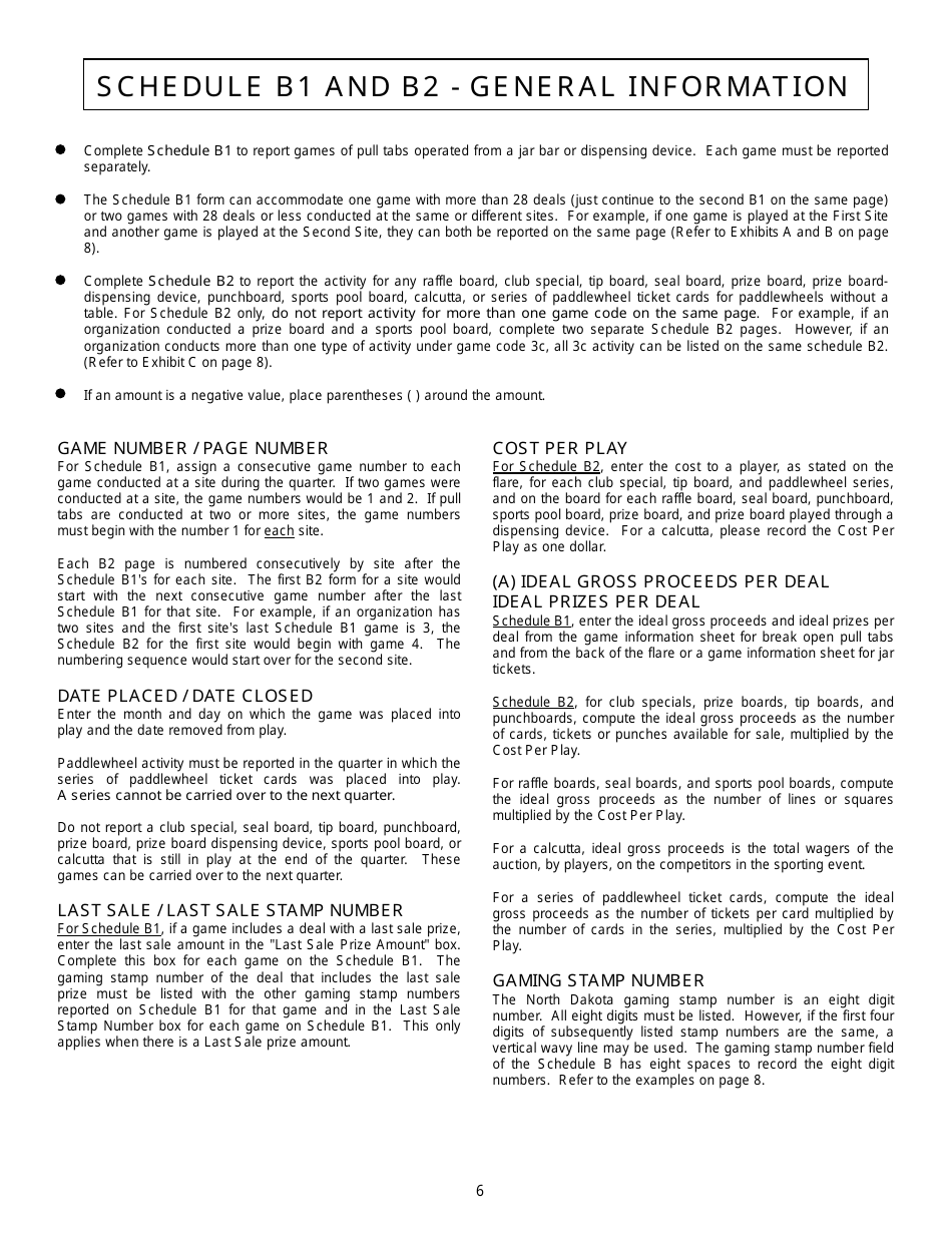 Instructions for Form SFN9809, SFN9820, SFN9807, SFN61879, SFN9808, SFN52559 Schedule B1, B2, B3, C - North Dakota, Page 6