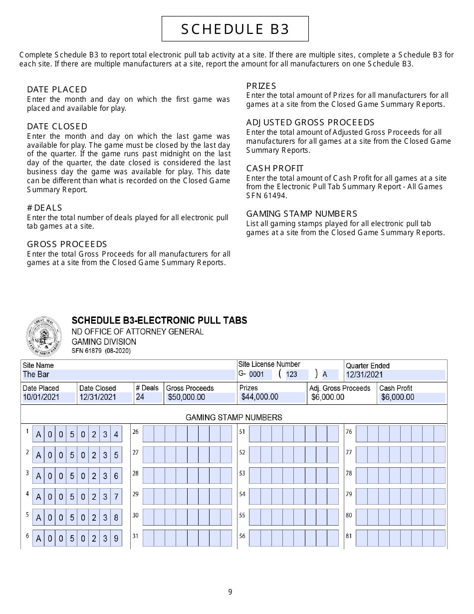 Instructions for Form SFN9809, SFN9820, SFN9807, SFN61879, SFN9808, SFN52559 Schedule B1, B2, B3, C - North Dakota, Page 9