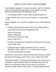 Form FHR-1-LP Fair Hearing Request Form - Large Print - Massachusetts, Page 4