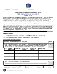 Document preview: Form 600-TAA Application for Beneficial Water Use Permit - Technical Analysis Addendum - Montana
