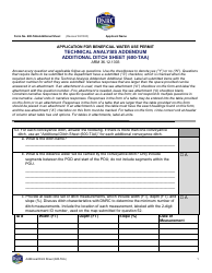 Form 600-TAA Application for Beneficial Water Use Permit - Technical Analysis Addendum - Additional Ditch Sheet - Montana
