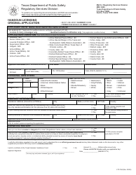 Document preview: Form LTC-78A Handgun Licensing Original Application - Texas