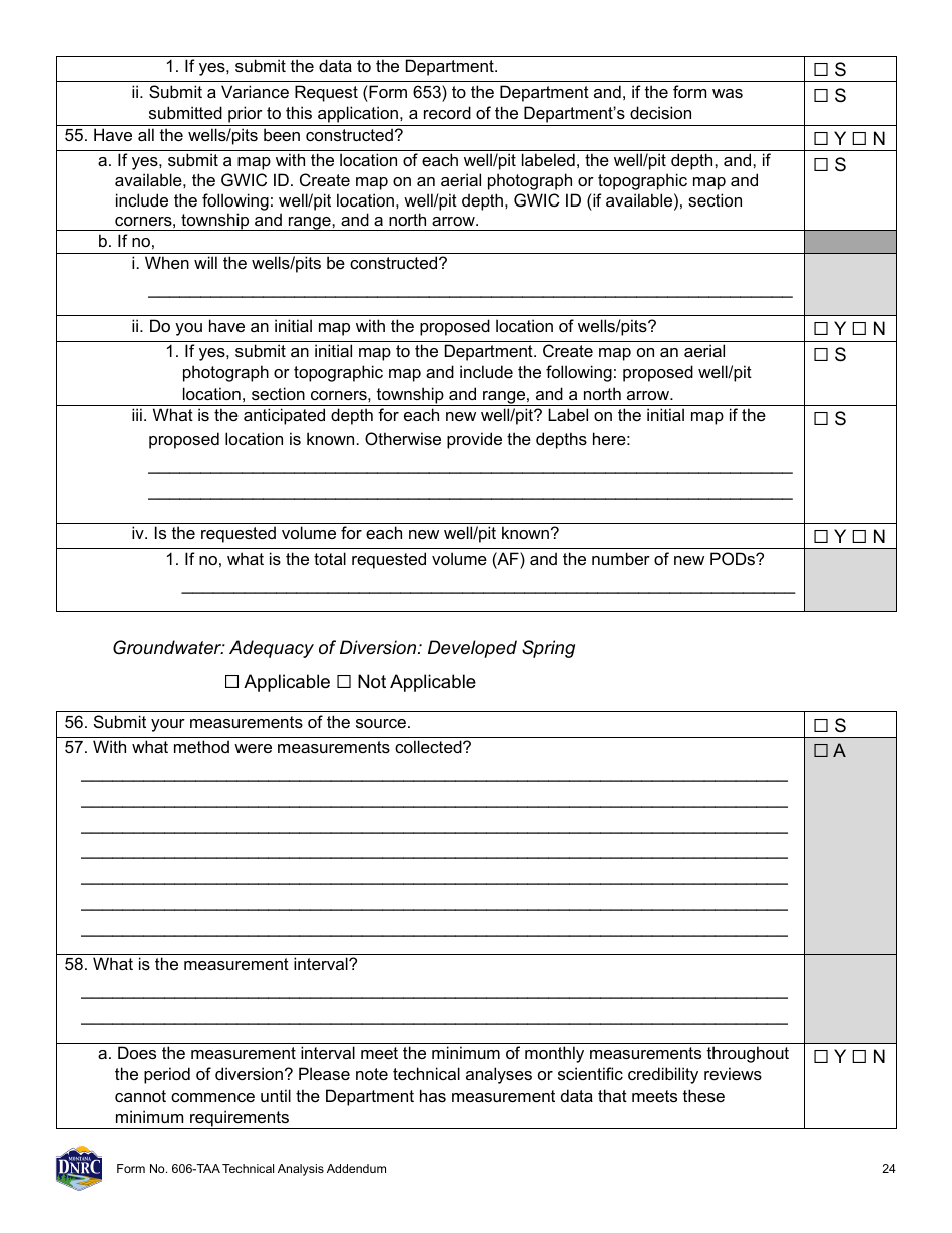 Form 606-TAA Application to Change a Water Right - Technical Analysis Addendum - Montana, Page 24