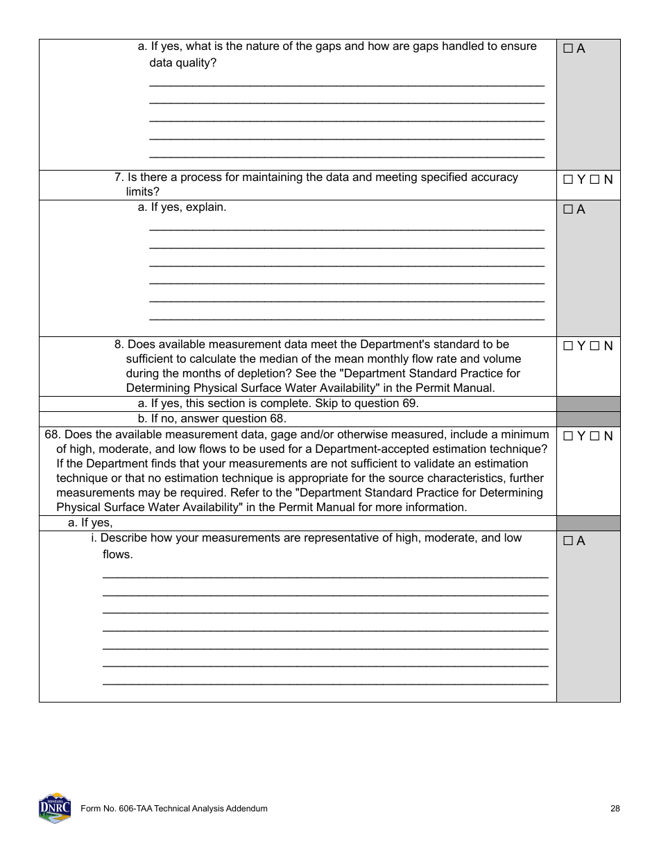 Form 606-TAA Application to Change a Water Right - Technical Analysis Addendum - Montana, Page 28