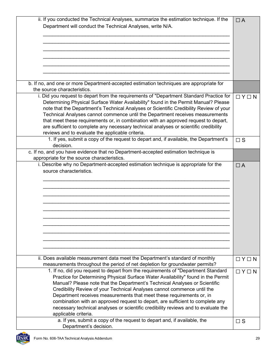 Form 606-TAA Application to Change a Water Right - Technical Analysis Addendum - Montana, Page 29