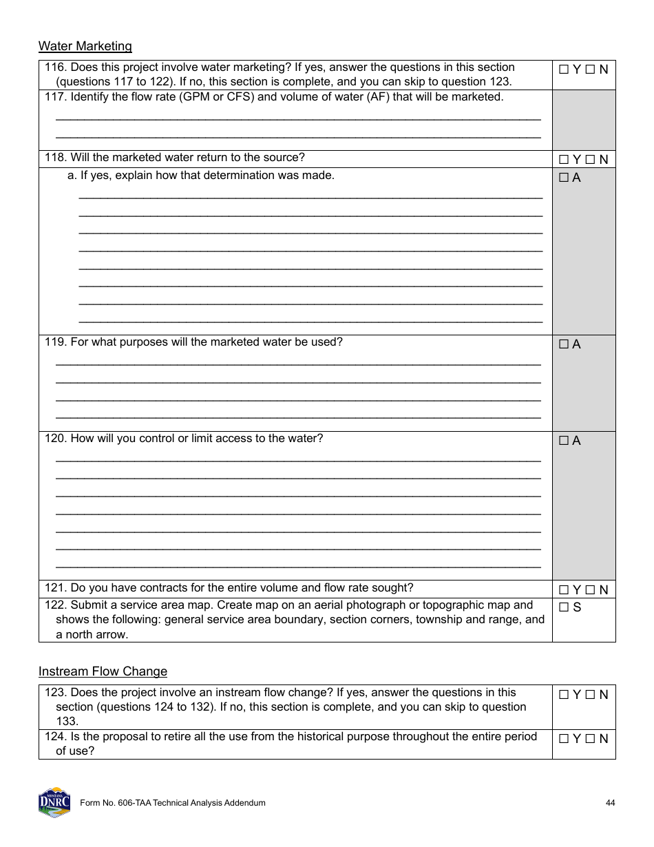 Form 606-TAA Application to Change a Water Right - Technical Analysis Addendum - Montana, Page 44