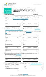 Form DS-3037 Supplemental Right-Of-Way Permit Application - City of San Diego, California