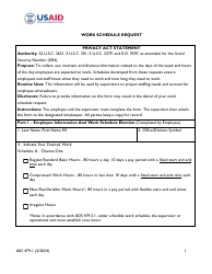 Document preview: Form AID479-1 Work Schedule Request