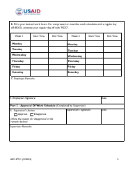 Form AID479-1 Work Schedule Request, Page 2