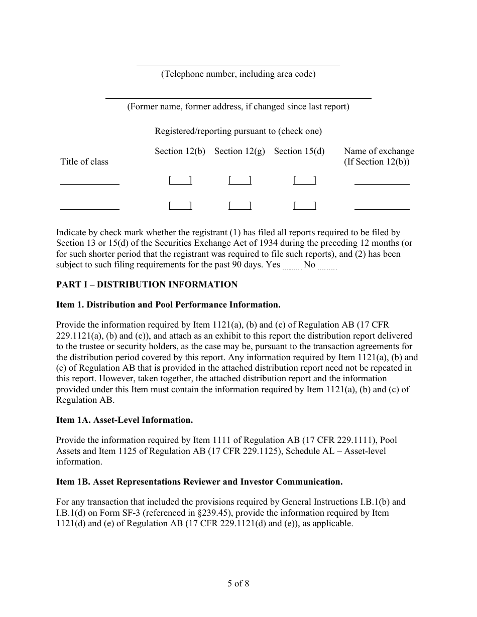 Form 10-D (SEC Form 2503) Asset-Backed Issuer Distribution Report Pursuant to Section 13 or 15(D) of the Securities Exchange Act of 1934, Page 5