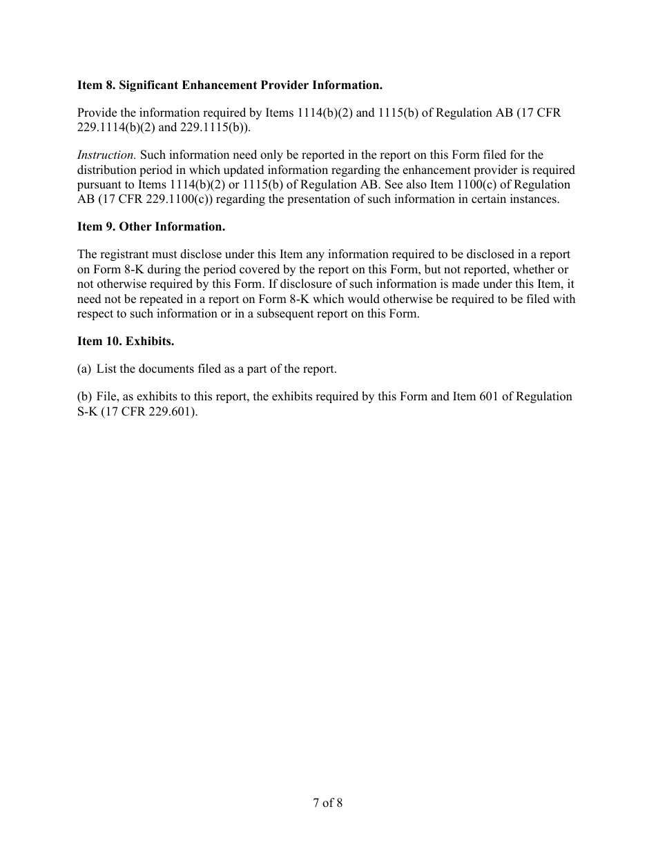 Form 10-D (SEC Form 2503) Asset-Backed Issuer Distribution Report Pursuant to Section 13 or 15(D) of the Securities Exchange Act of 1934, Page 7