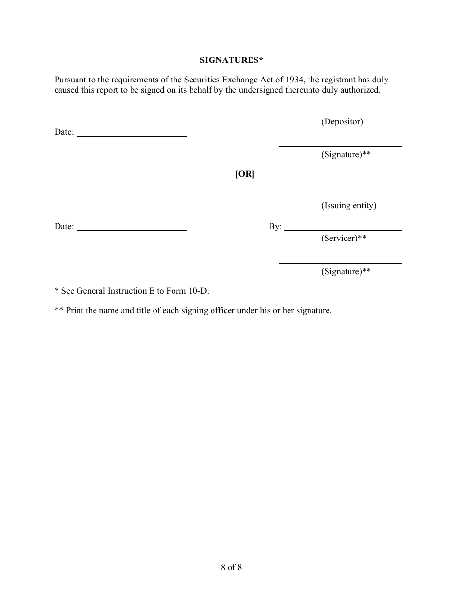 Form 10-D (SEC Form 2503) Asset-Backed Issuer Distribution Report Pursuant to Section 13 or 15(D) of the Securities Exchange Act of 1934, Page 8