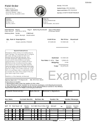 Emergency Contract Purchase Order - Example - Washington