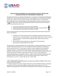 Form AID302-1 Non-disclosure Agreement for Usaid Personal Services Contractors Accessing Contractor Performance Information