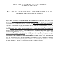 Application to the Virginia Small Business Financing Authority for the Issuance of Conduit Bonds - Virginia, Page 3