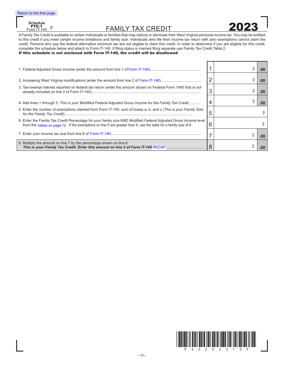 Form IT-140 Personal Income Tax Return - West Virginia, Page 10