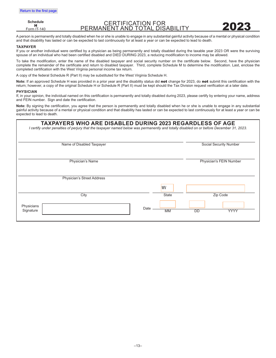 Form IT-140 Personal Income Tax Return - West Virginia, Page 12