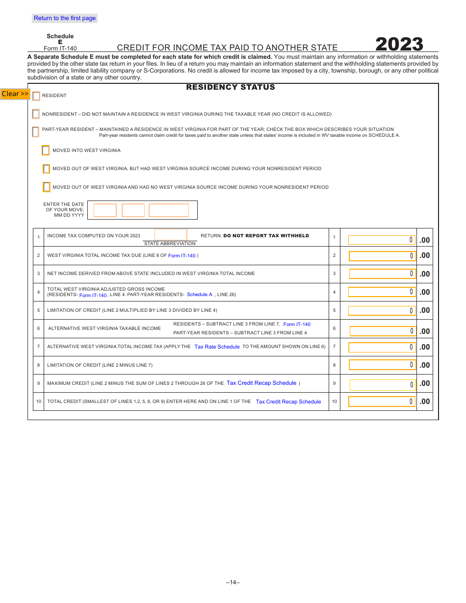 Form IT-140 Personal Income Tax Return - West Virginia, Page 13