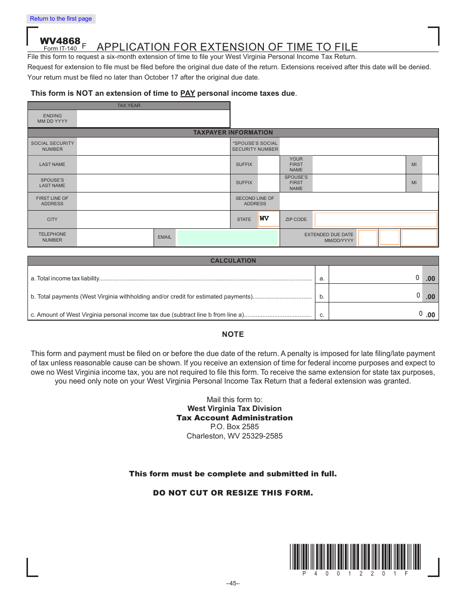 Form IT-140 Personal Income Tax Return - West Virginia, Page 17