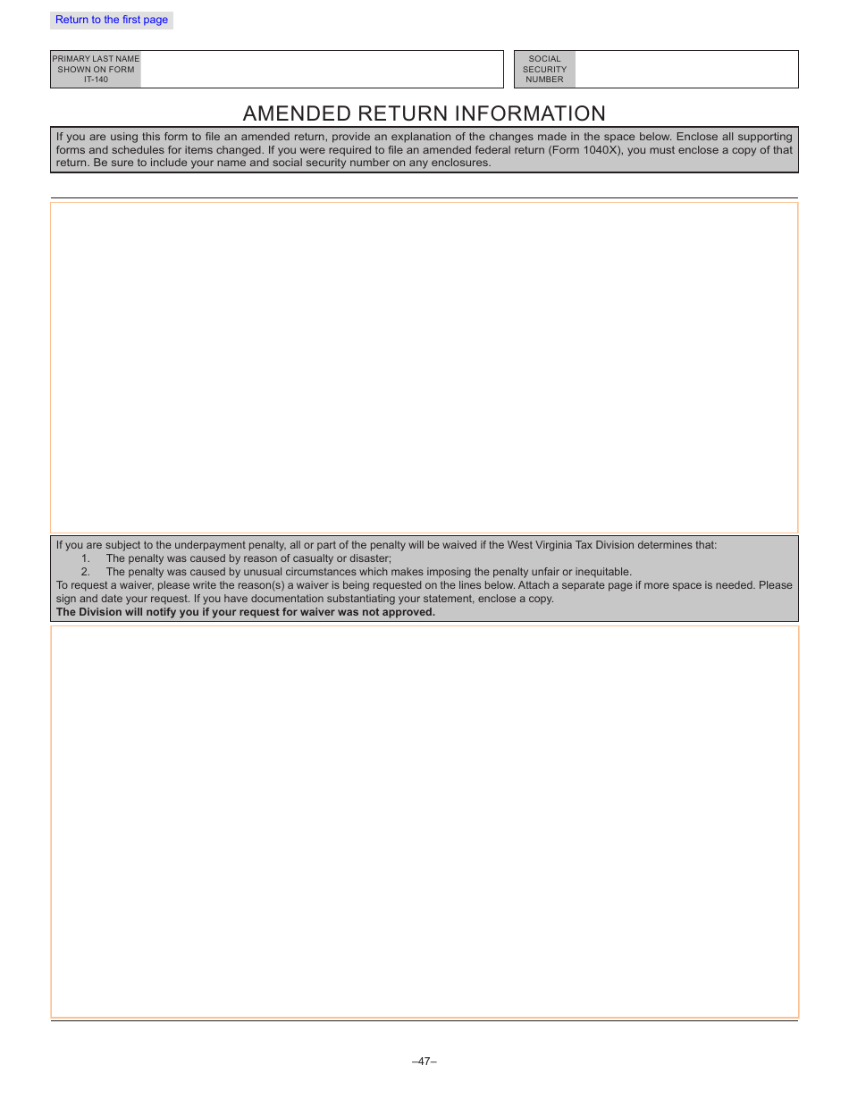 Form IT-140 Personal Income Tax Return - West Virginia, Page 18
