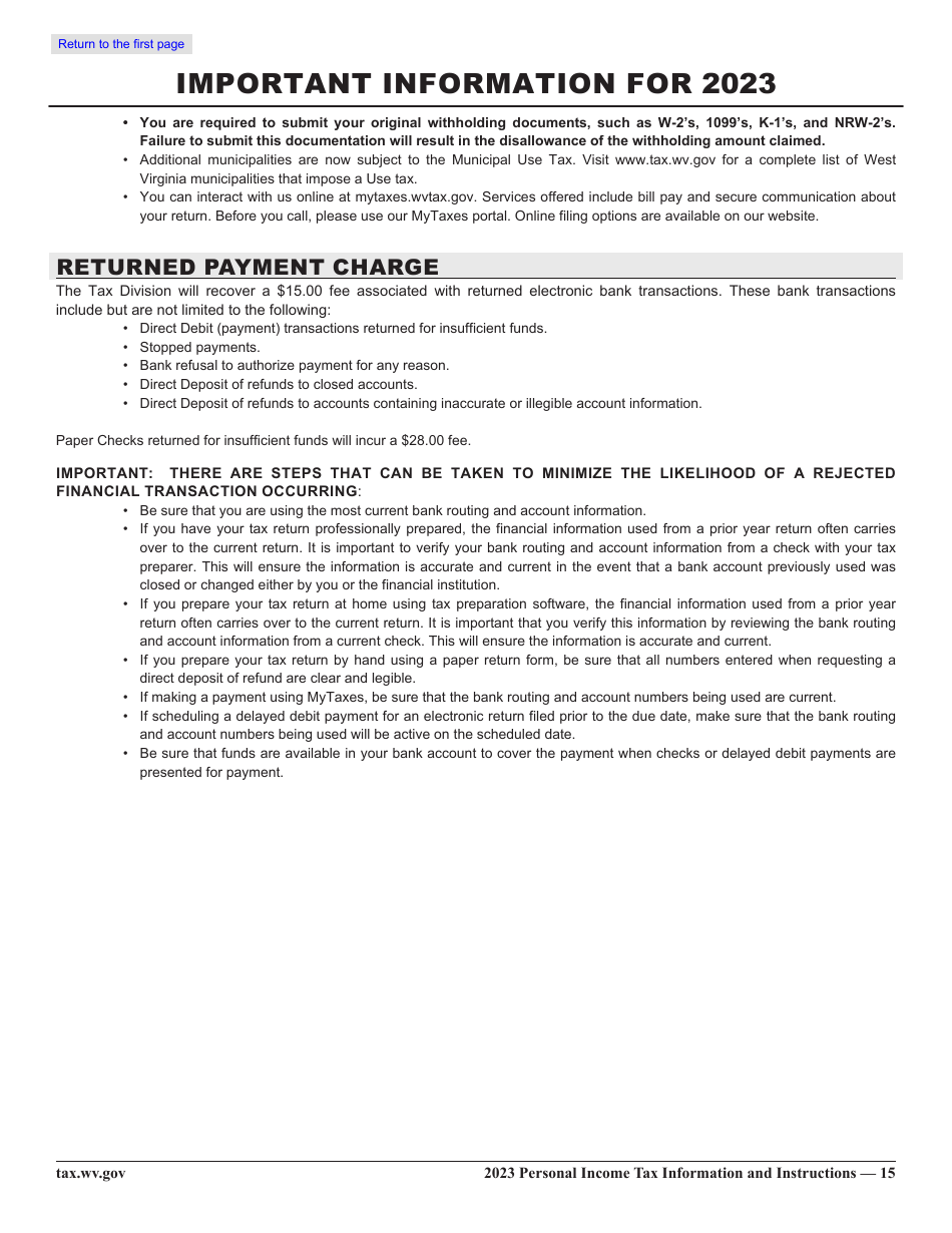 Form IT-140 Personal Income Tax Return - West Virginia, Page 20
