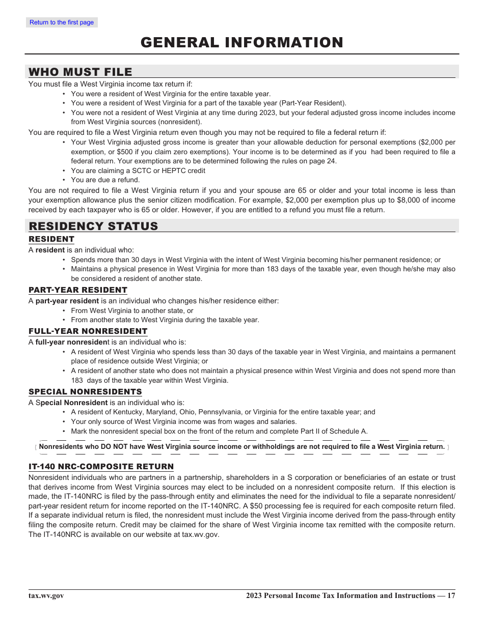 Form IT-140 Personal Income Tax Return - West Virginia, Page 22