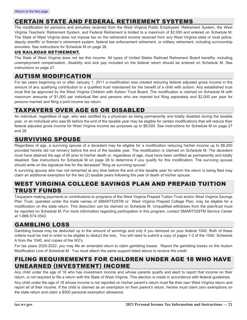 Form IT-140 Personal Income Tax Return - West Virginia, Page 26