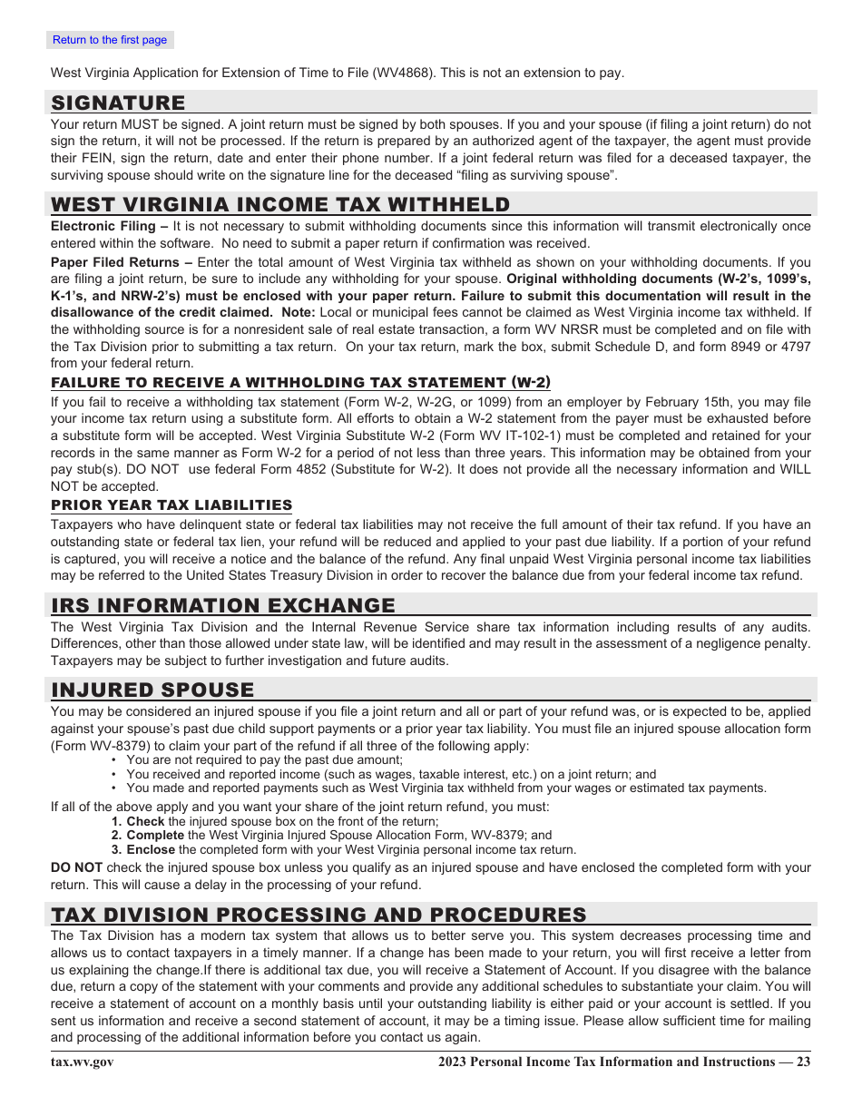 Form IT-140 Personal Income Tax Return - West Virginia, Page 28