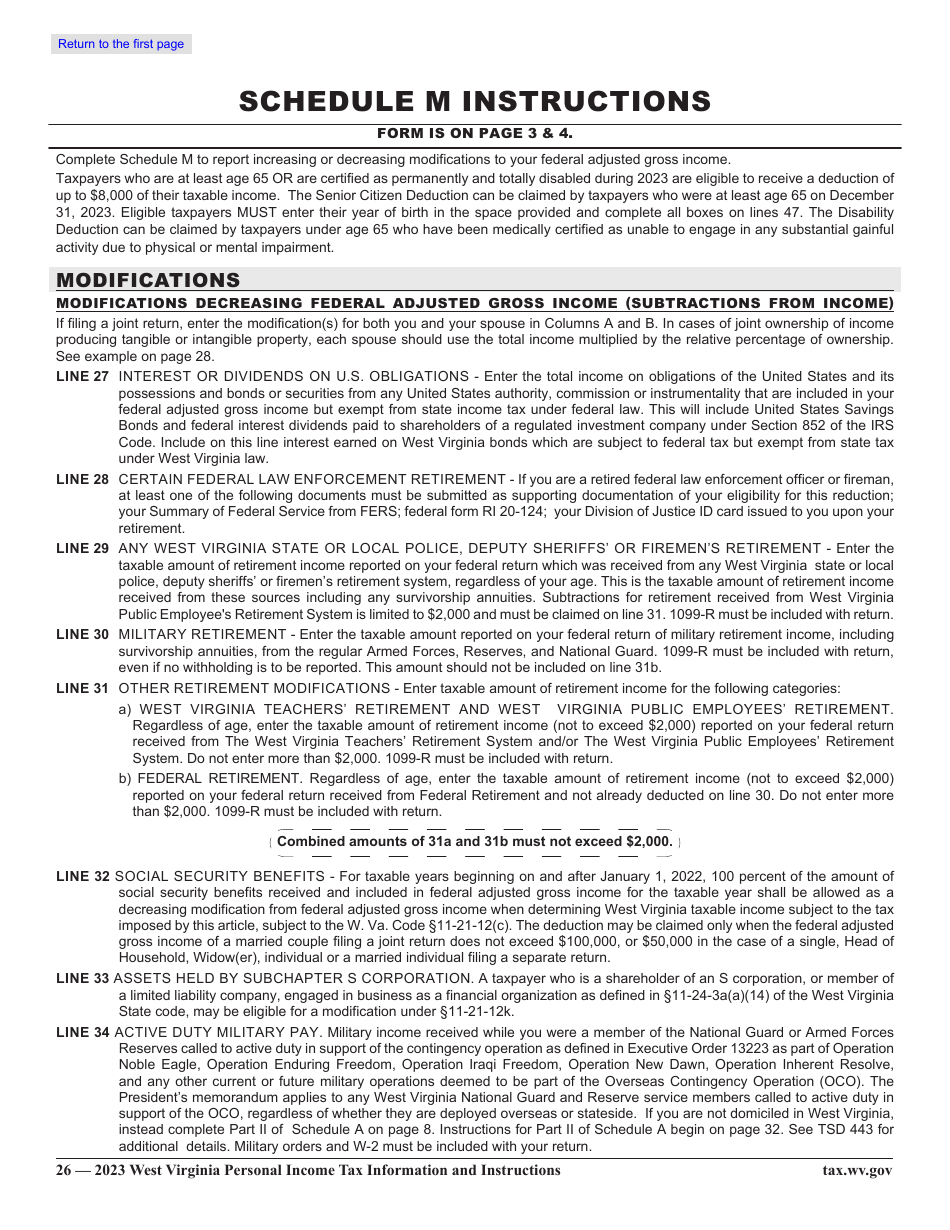Form IT-140 Personal Income Tax Return - West Virginia, Page 31