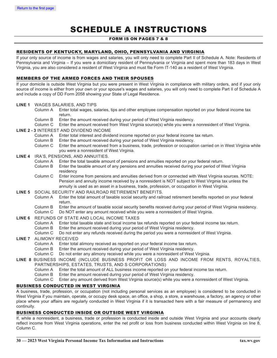 Form IT-140 Personal Income Tax Return - West Virginia, Page 35