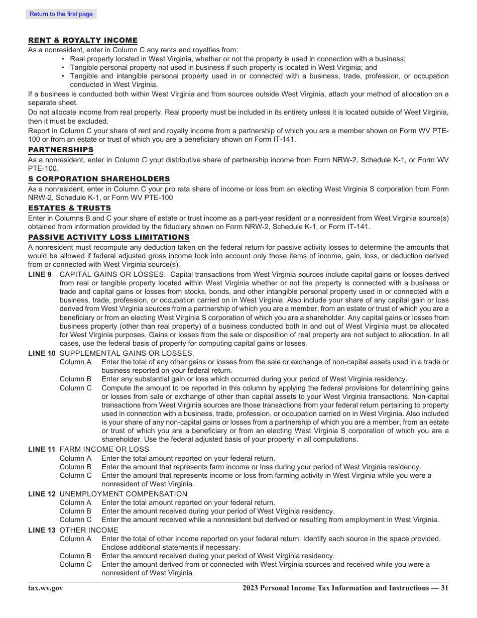 Form IT-140 Personal Income Tax Return - West Virginia, Page 36