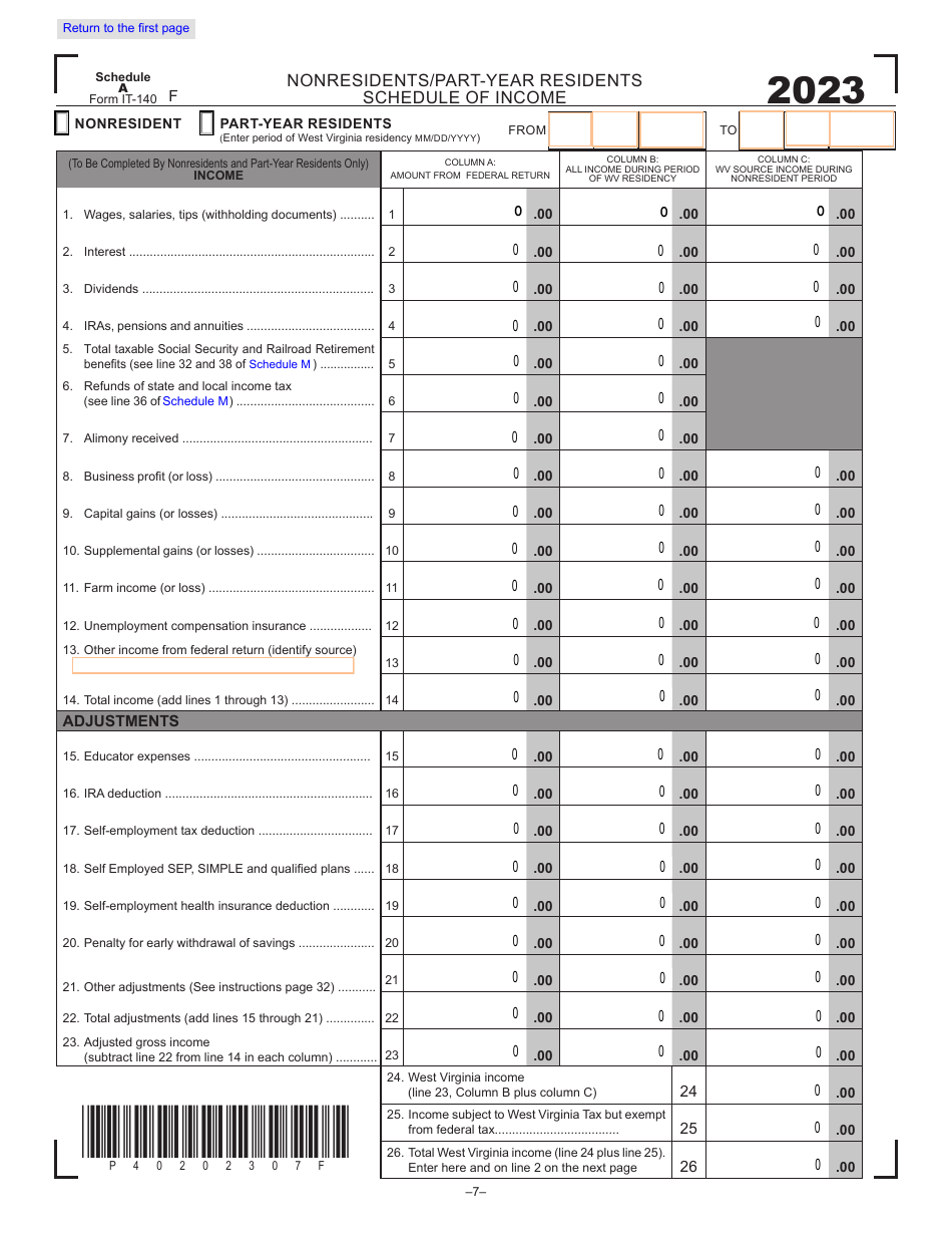 Form IT-140 Personal Income Tax Return - West Virginia, Page 7