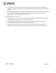 Form AID461-5 Foreign Service Annual Accomplishment Record (AAR), Page 7