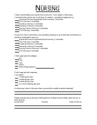 Nevada State Board of Nursing Advisory Committee Application and Consent-To-Serve - Nevada, Page 2