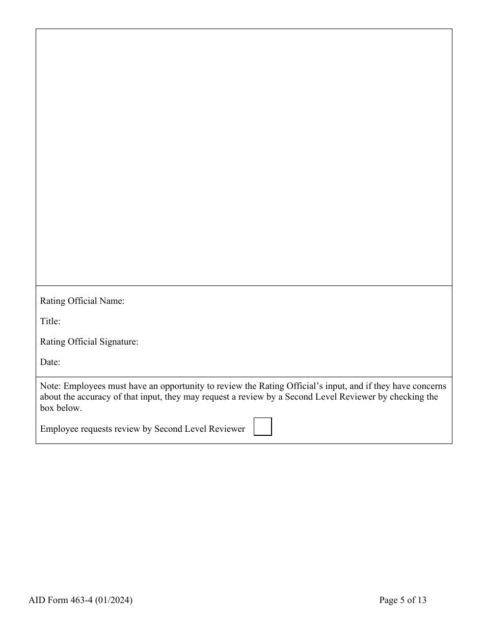 Form AID463-4 Foreign Service Promotion Input Form, Page 5