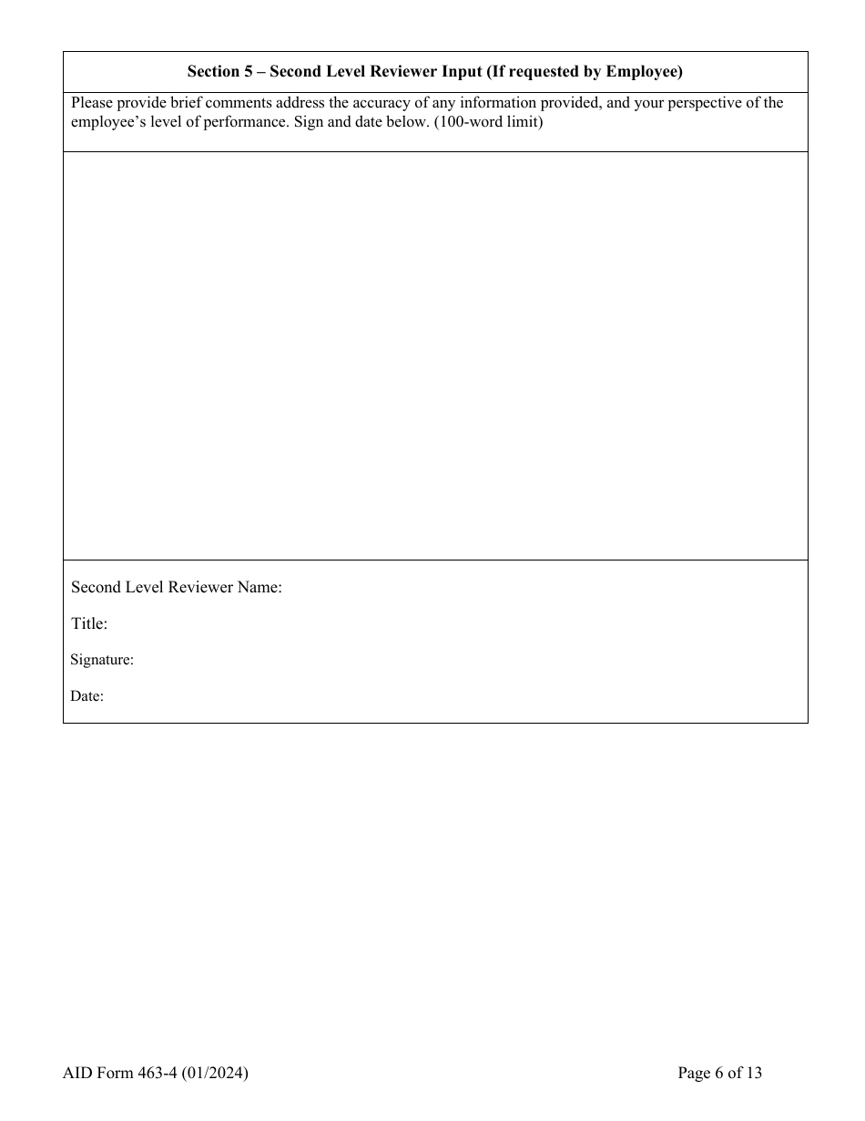 Form AID463-4 Foreign Service Promotion Input Form, Page 6